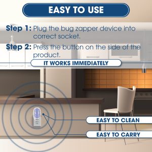 MOSKILA Bug Zapper – Indoor Insect Trap for Mosquitoes, Fruit Flies and Flying Gnats (2 Packs)