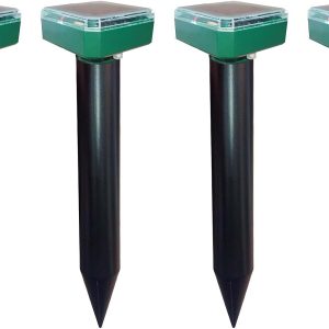 4 Packs Mole Repellents – Mole Sonic Repellent – Mole Deterrent – Waterproof Solar Mouse Repeller – Snake Repellent Outdoor – Gopher Repellent – Mole Repellent Solar – Vole Repellent