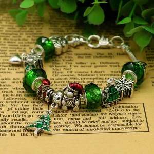 Murano and Swarovski Crystal Christmas Charm Bracelet