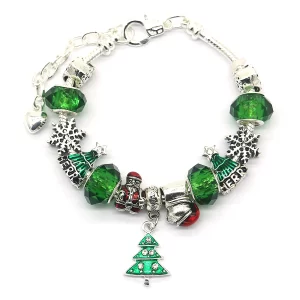 Murano and Swarovski Crystal Christmas Charm Bracelet