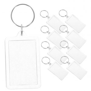 30pcs Photo Keychain Blank Keyrings Acrylic