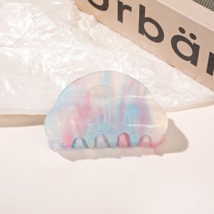Harbour Housewares Marble Hair Claw Clip with Multi-Color Resin Hair Accessory