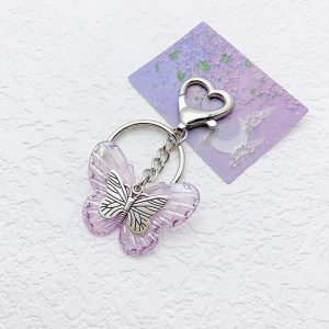 Butterfly Keychain Acrylic Key Chain Colorful Transparents