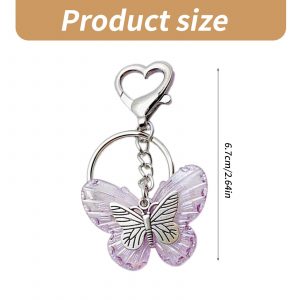 Butterfly Keychain Acrylic Key Chain Colorful Transparents