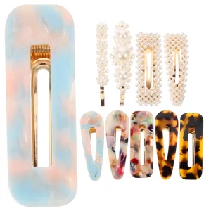 10Pcs Marble Hair Clip Multi Color Simple Style Acrylic