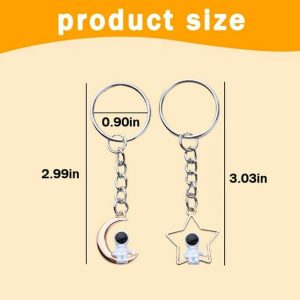 Matching Astronaut Keychains for Couples Best Friends